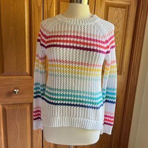 TALBOTS - Open Stitch Sweater - Happy Stripe -- NEW with Tag